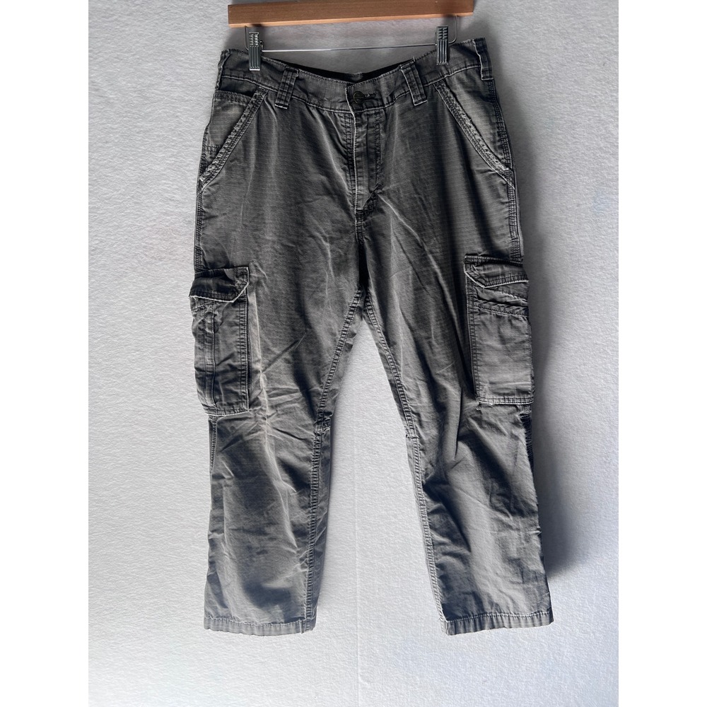 Carhartt Force Mens Gray Ripstop Cargo Work Pants 34x30 Relaxed Fit Utility